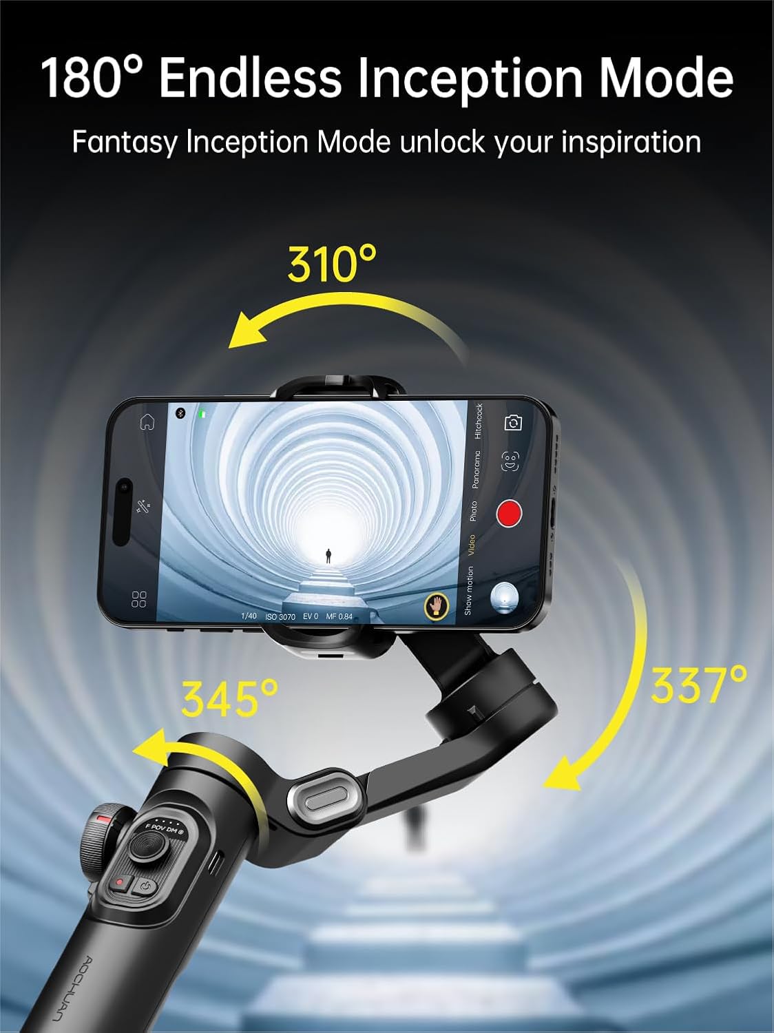 Phone Gimbal Stabilizer 3-Axis Smartphone Foldable Handheld Gimbal for iPhone with Focus Wheel TikTok YouTube Vlog Stabilizer for iPhone16 15 14 13 12 Pro Max Android-Smart XE