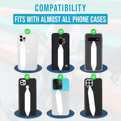 Phone Grip Strap - Pack of 2 Reversible Finger Holder for Phone Back, Customizable Anti-Slip Design, Wireless Charging Compatible Detachable Holder for iPhone - Brown & Black Cows
