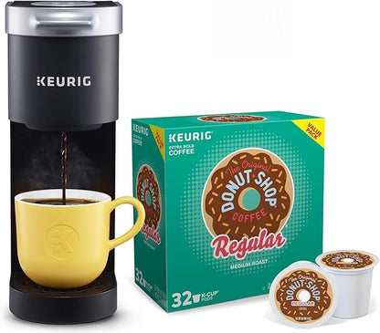 Keurig K-Mini Single Serve Coffee Maker with Donut Shop Coffee Pods, 32 count