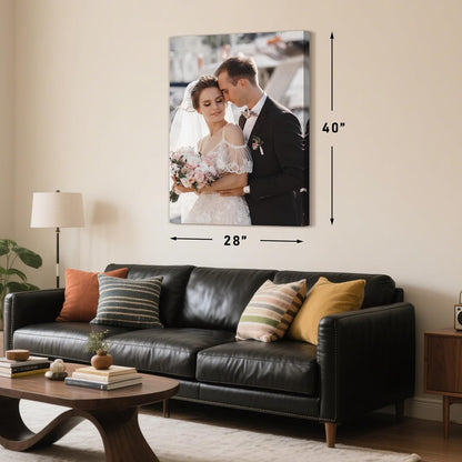 Personalized Custom Canvas Prints with Your Photos & Text, Customized Picture Print, Transform Own Images Into Framed Wall Art Digitally Printed Photo to Canvas, Keepsakes Gifts for Family 28x40’’