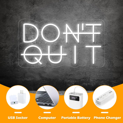 Don't Quit LED Neon Sign for Wall Decor, DO IT Neon Lights Party Decorations, USB Powered Switch Lighting Adjustable for Office, Gym, Man Cave, Gamer Room Decor