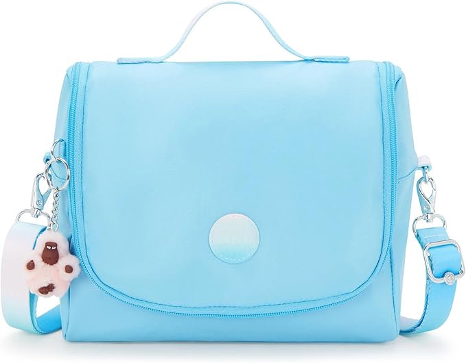 Kipling New Kichirou Metallic Lunch Bag Sea Blue Met