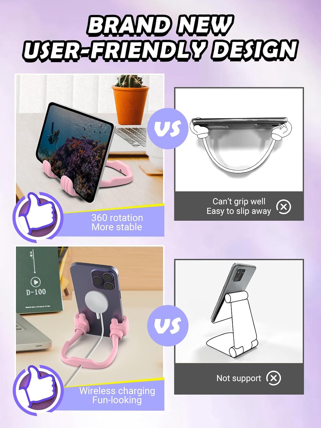 Cell Phone Stand Thumbs Up Lazy Phone Stand - Phone Holder 2025 College Graduation Gifts for Her Him Cellphone iPhone Stand for Desk Birthday Gifts for Teens Girls Boys Adults Women Men Wife