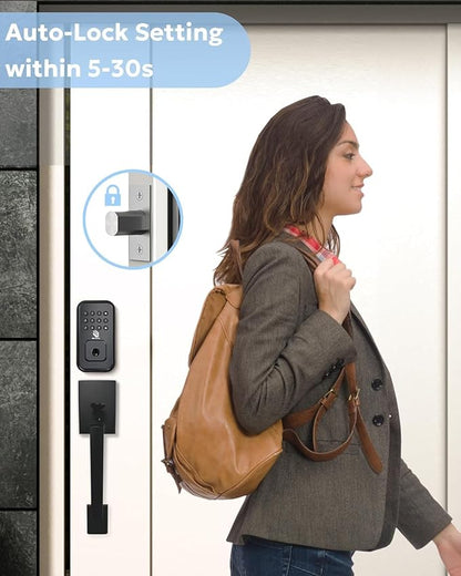 BE-TECH Keyless Entry Door Lock with Keypad - Smart Digital Deadbolt for Front Door with 2 Keys, Electronic Door Lock with Anti-Peeping Code, Auto-Locking, One-time Password for Customer, Black