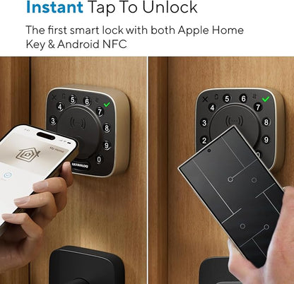 ULTRALOQ Bolt NFC, World's First Smart Lock with Apple Home Key and Android NFC Tap to Unlock, Built in Wi-Fi Deadbolt, Remote Control, Works with HomeKit, Alexa, Google, 1 Year Battery, BHMA Cert.