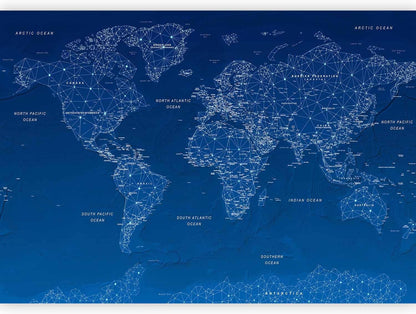 artgeist Premium Wall Mural World Map 177x124 in - XXL Non-Woven Wallpaper Fleece Wall Decor Photo Print Picture Image Design Home Map of The World k-A-0125-a-a