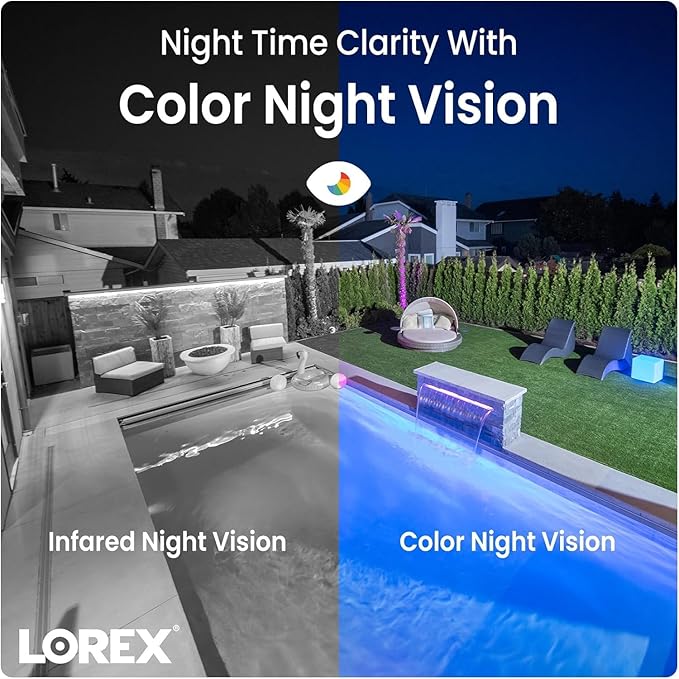 Lorex 4K 8MP IP Bullet PoE Black Wired Security Camera | Add-On Camera | Color Night Vision | Smart Motion Detection (Person/Vehicle) | Listen-in Audio | IP67 Weatherproof | Metal Housing