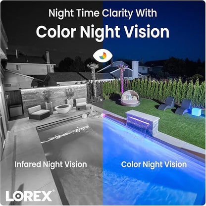 Lorex 4K 8MP IP Bullet PoE Black Wired Security Camera | Add-On Camera | Color Night Vision | Smart Motion Detection (Person/Vehicle) | Listen-in Audio | IP67 Weatherproof | Metal Housing