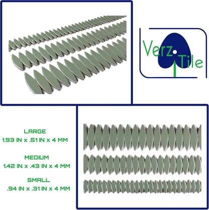 VerzTile Mosaic Tiles for Crafts - Petal Shaped Ceramic Tile Craft Hobbies & Art Projects 39 Color Options Endless Creativity DIY Design (Mossy Light Green)