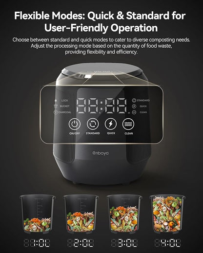 Electric Kitchen Composter, 4.2L Smart Countertop Food Recycler with Charcoal System, Indoor Compost Bin for Home Waste, Quiet & Easy to Use, Eco-Friendly Waste Solution