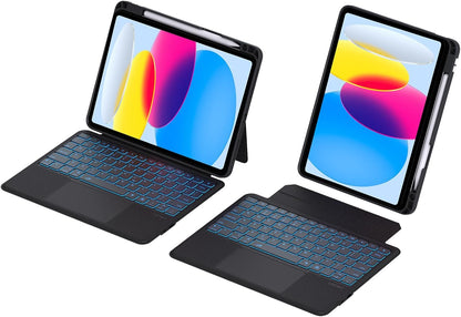 Detachable Keyboard Case for iPad 10th Gen & 11th Gen (A16, 2025), Magnetic, Slim Cover with Multi-Touch Trackpad, Detachable Backlit Keyboard with Kickstand Lightweight, Black