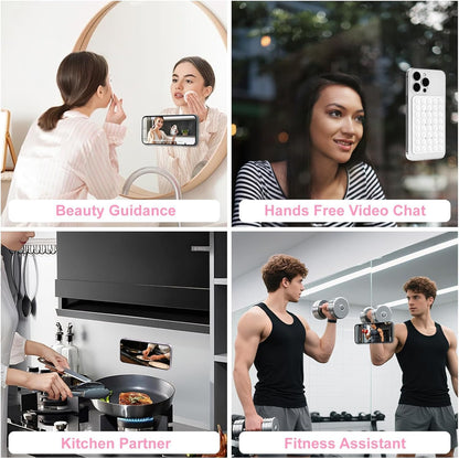 1 Pack Silicone Suction Cup Phone Case Mount Double Sided, Phone Accessories Hands-Free Strong Grip Holder for Selfies and Videos, Silicon Phone Stand Sticky for iPhone and Android White