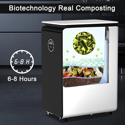 Smart 19L Electric Composter for Kitchen, Filter No Need to Change, Not Dehydration Tec, Add Waste Anytime Compost Machine, Electric Compost Bin Kitchen