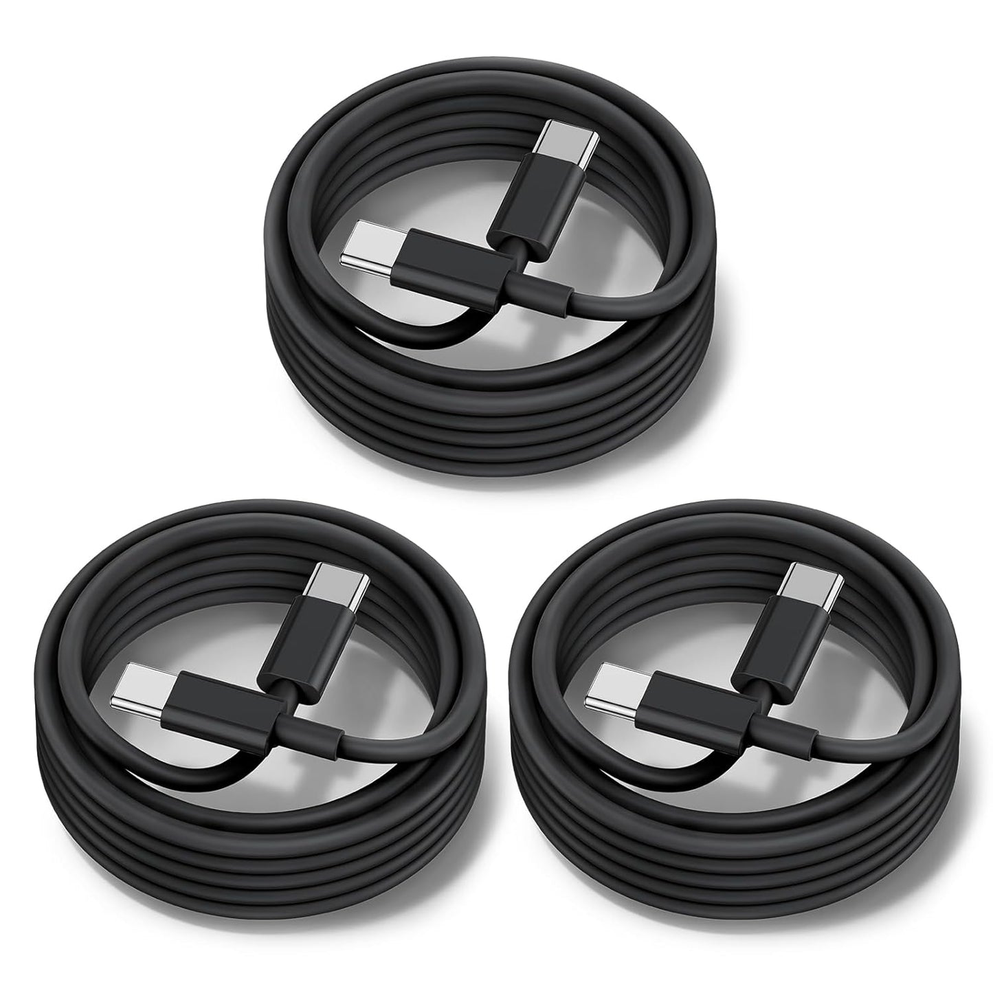 60W USB C to C Cable [3Pack] iPhone 15 Fast Charging Cable,3ft Short USB-C to USBC Power Cord for iPhone 16/15 Pro Plus Pro Max, MacBook Pro Air/IPad/iPad Pro 12.9/11,AirPods 4(Black)