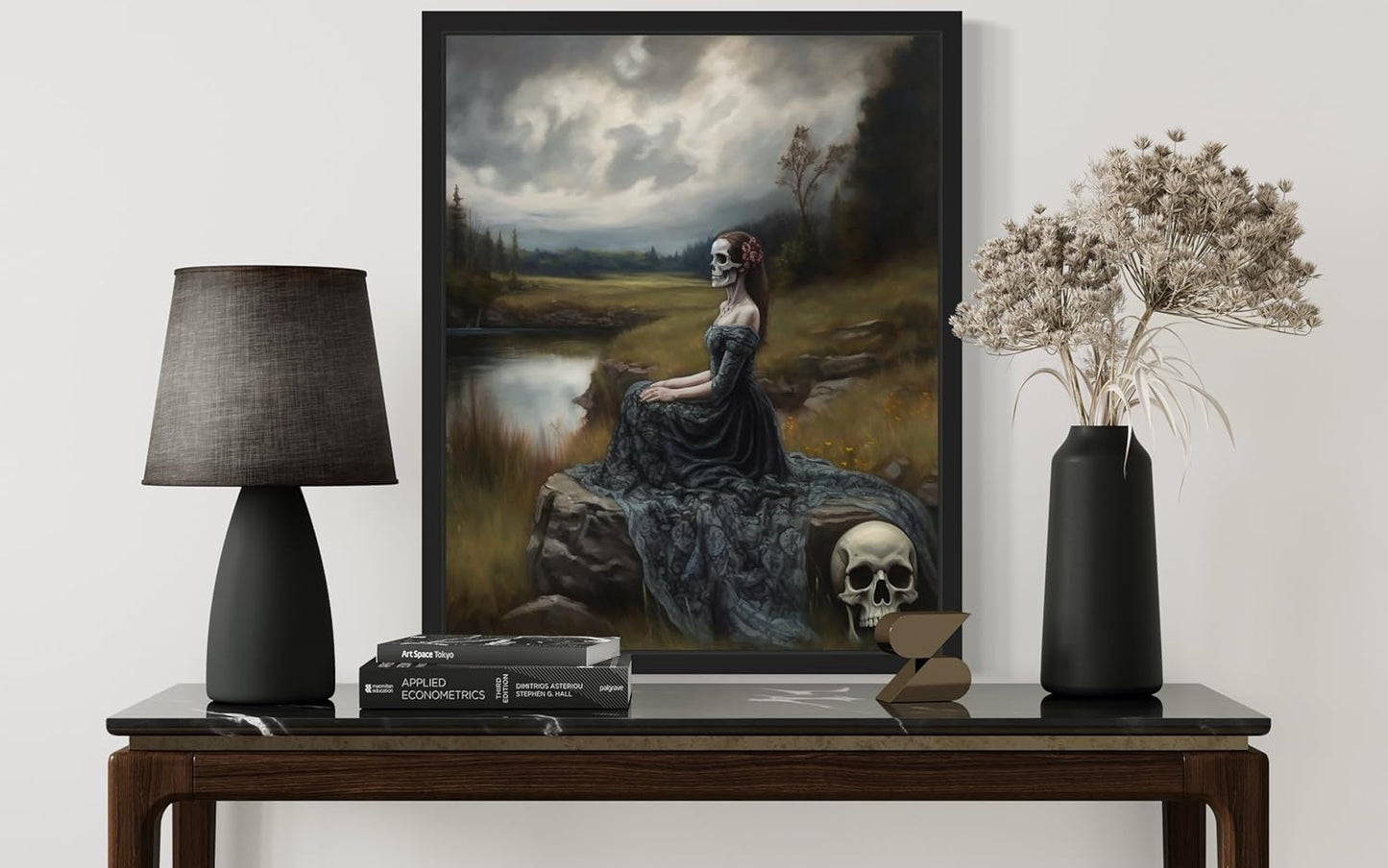 Widow Ghost Poster Art Print, Halloween Scary Vintage Wall Art Academia Spooky Painting Decoration for Horror Prints, Gothic Posters Bedroom Decor 89 (Widow Ghost, 16 x 20 inches, Unframed)