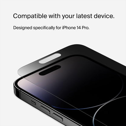 Belkin ScreenForce TemperedGlass Privacy Screen Protector for iPhone 14 Pro - Treated Surface with Anti-Fingerprint Coating and Included Easy Align Tray for Bubble Free Application
