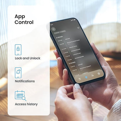 Lockly Secure Pro Smart Lock Wi-Fi, Keyless Entry Digital Keypad Door Lock, 3D Biometric Fingerprint Sensor Front Door with Handle, Voice Control & Auto Lock - Latch Edition