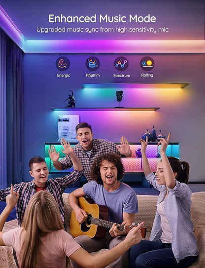 Govee 65.6 feet RGBIC LED Strip Lights for Bedroom, Smart Strip Lights Alexa Compatible, Color Changing LED Lights, Home Decor, 2 Rolls of 32.8 feet