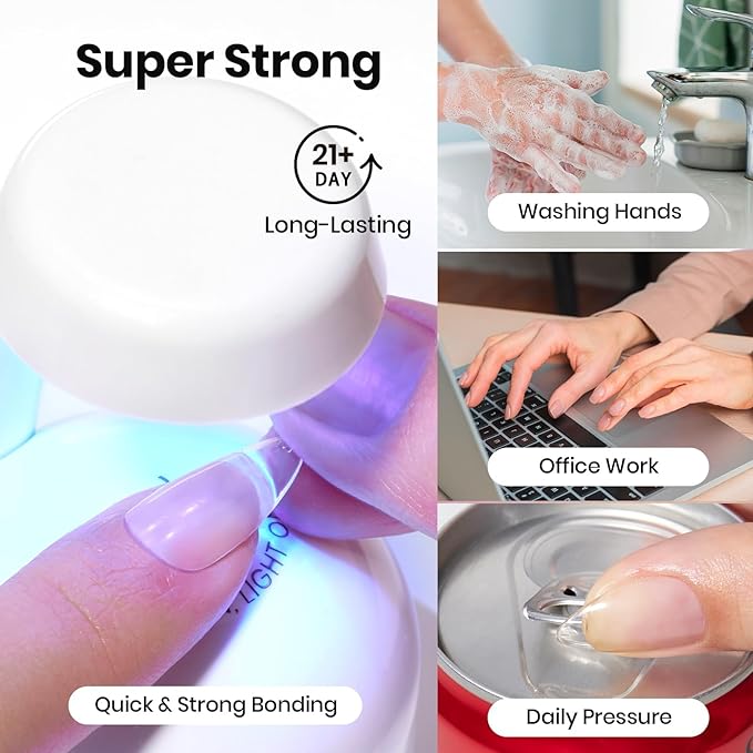 Beetles 15ml HEMA-Free Nail Glue Gel, TPO Free UV Nail Glue for Acrylic Nails Tips, Super Strong for Extensions, Skin-Friendly DIY Gel, U V Light Required