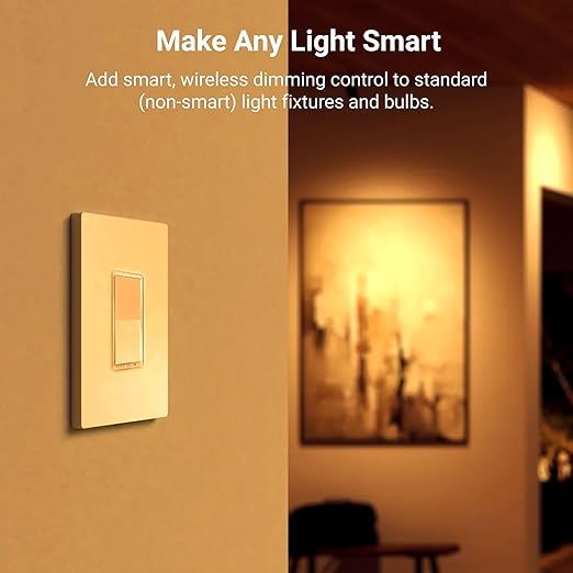 HALO Pure Smart Wi-Fi Dimmer Switch for Traditional Non-Smart Lighting, Connected by WiZ Pro, Hardwired 120V - SWW-DIM-WH