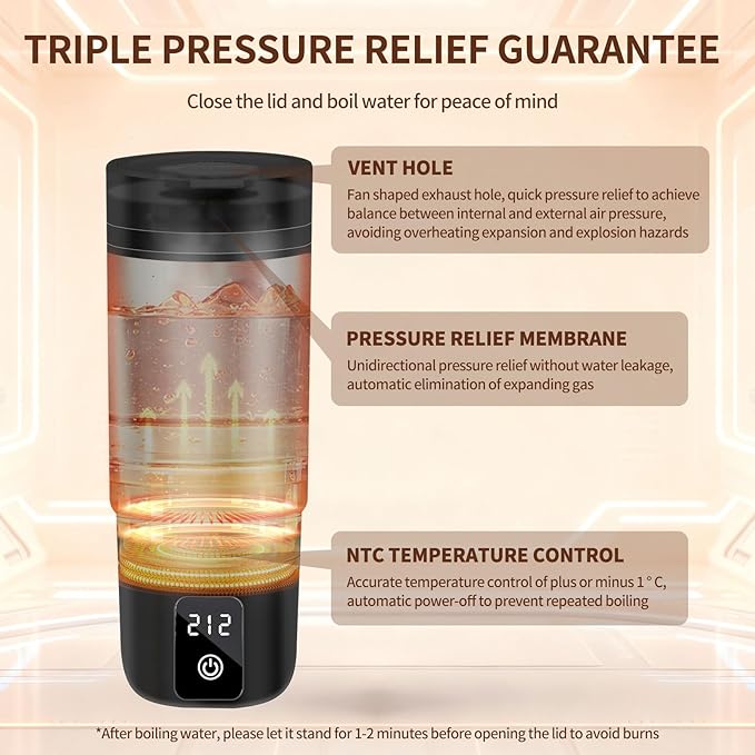 Travel Electric Kettle, Balabulala Portable Water Boiler with 6 Variable Presets,Small Electric Kettle with Keep Warm Temperature Controls & Boil Dry Protection, 17oz,Black