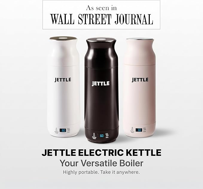 Electric Kettle - Travel Portable Heater for Coffee Tea Milk Soup - Stainless Steel Travel Water Boiler tea pot with Temperature Control - LED - Automatic Power Off - 450ml - Kitchen Appliance