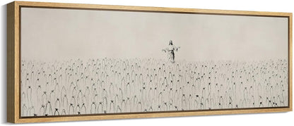 MUDECOR Large Framed Canvas Print Wall Art Jesus Among The People Monochrome Religious Illustrations Decorative Colorful Multicolor for Bedroom - 60"x20"