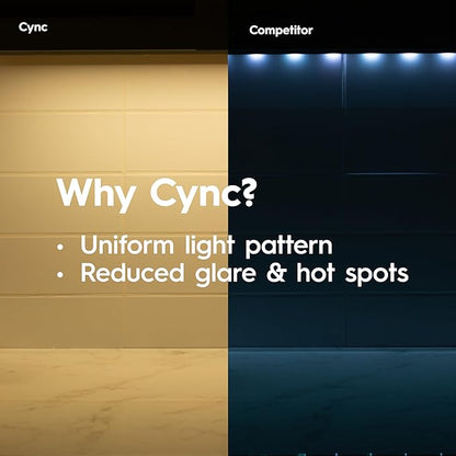 GE Cync Reveal HD+ Smart Undercabinet Puck Light Fixtures, Color Changing Undercab Puck Lights, Smart Wi-Fi Kitchen Lights, Works with Alexa and Google Home, 3-in (3 Pack)