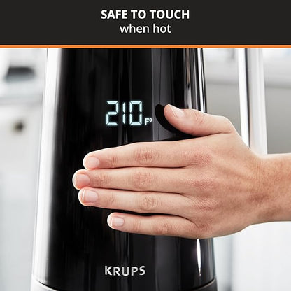KRUPS Smart Temp Electric Kettle: 1.7L Capacity, 5 Precise Temperature Settings, Digital Display, Cool-Touch Exterior, Cordless Design for Tea and Coffee Lovers