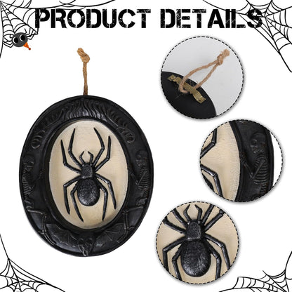 Ovewios Halloween Wall Art Decorations, Retro Gothic Framed Spooky Hanging Decor, Pack of 3 Resin Black Animal Head Wall Sculptures for Indoor Halloween Party Home Decorations