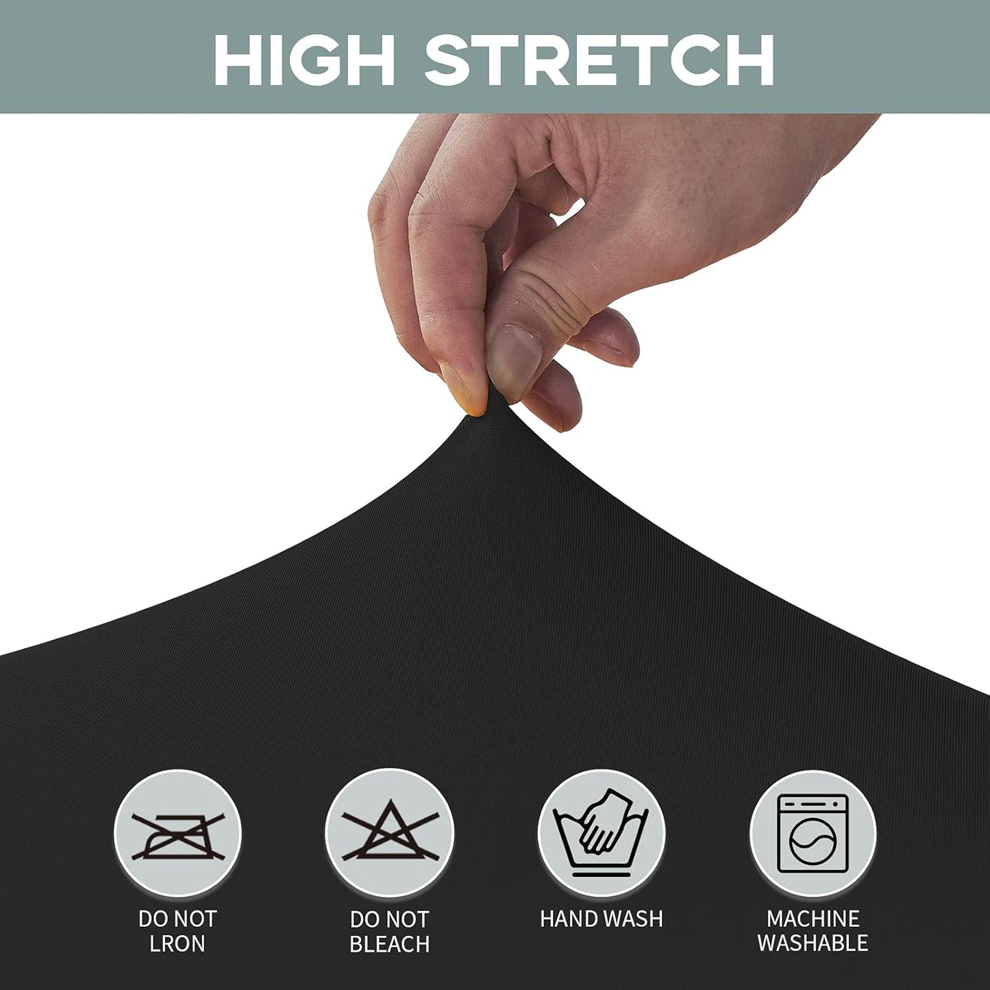 CWK 6FT Stretch Spandex Table Cover for Rectangular Tables - Elastic Fitted Tablecloth for Folding Tables, Wrinkle Resistant, Durable Table Protector for Parties,Weddings,Banquets &Events (Black)