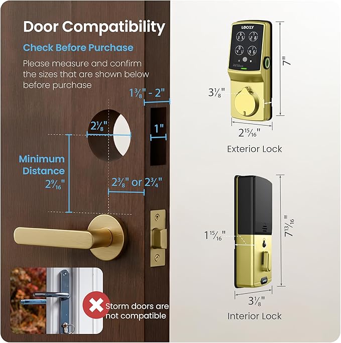 Lockly Secure Pro Wi-Fi Smart Door Lock, Keyless Entry with PIN Genie® Digital Keypad, 3D Biometric Fingerprint Sensor Front Door Lock Deadbolt, Voice Control & Auto Lock - Deadbolt Edition