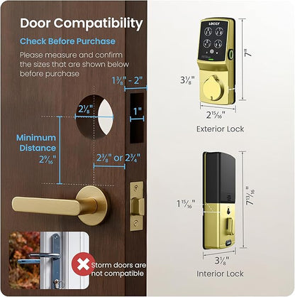 Lockly Secure Pro Wi-Fi Smart Door Lock, Keyless Entry with PIN Genie® Digital Keypad, 3D Biometric Fingerprint Sensor Front Door Lock Deadbolt, Voice Control & Auto Lock - Deadbolt Edition