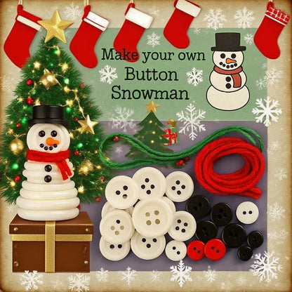 DIY Christmas Button Ornament Making Set - Snowman/Santa/Angel, Fun Holiday Craft Kit for All Ages, Ideal Xmas Tree Hanging Decor & Festive Gifts (Santa Claus 4)