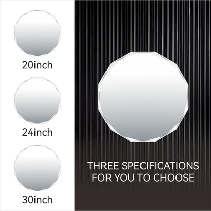 Single Beveled Edge Circle Mirror Frameless Wall Mount Bathroom Vanity Mirror, 20”