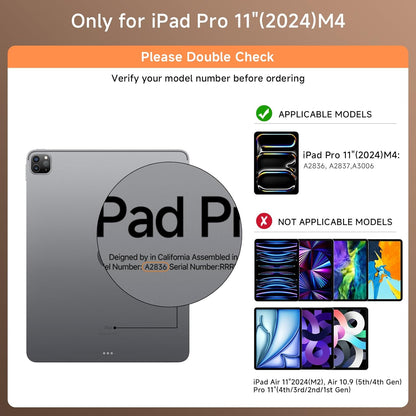 Transparent Case with Keyboard for 2024 iPad Pro 11-inch (M4),with 7-Color Backlit Wireless Keyboard, 360°Rotatable Protective Case Multi-Touch Trackpad,with Pencil Holder,with Shortcuts,White