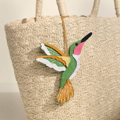 Lovepop Handmade Serene Hummingbird HeartFelt Charm Card | Soft Felt Bird Keychain for Wallet, Handbag, Car Key, Home Decor | Ornaments, Bag Charms, Key Ring, Purse Accessories, Gift Toppers