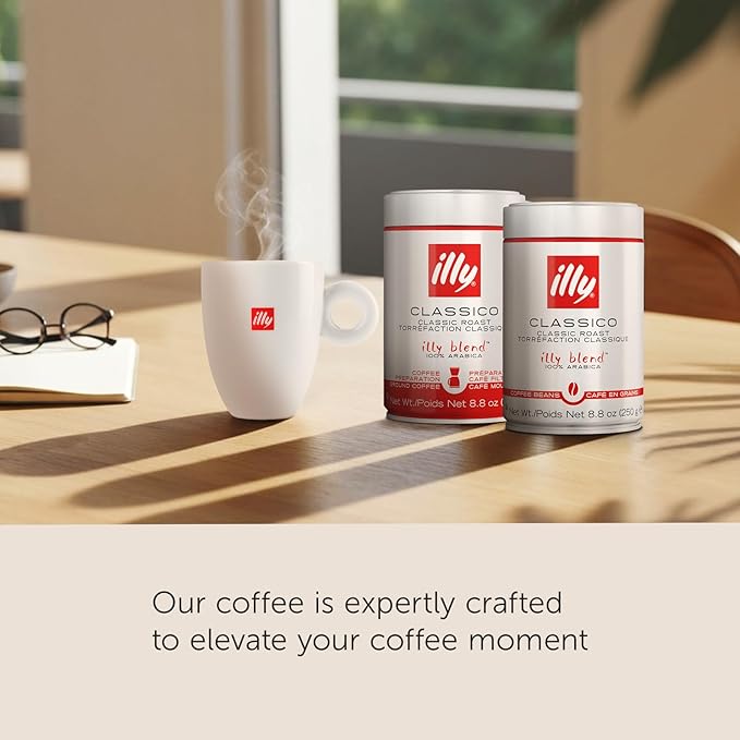 Illy Intenso Ground Drip Coffee, Bold Roast, Intense, Robust And Full Flavored With Notes Of Deep Cocoa, 100% Arabica Coffee, No Preservatives, 8.8oz (Pack Of 1)