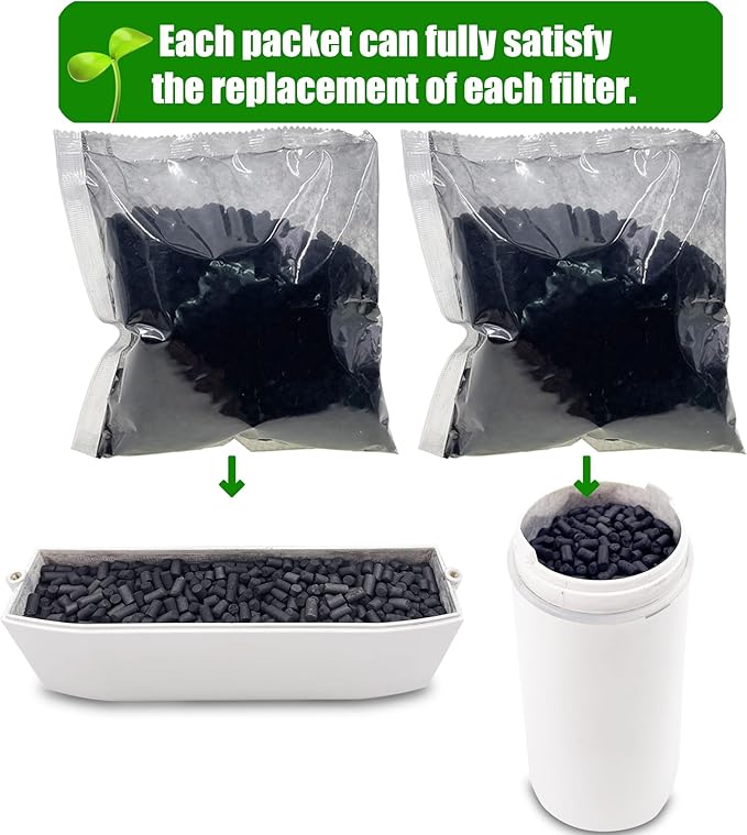 4 Pack Odor Absorbing Filter Refills for Lomi Smart Waste Kitchen Composter Top and Back Filters, Replacement Activated Charcoal Filters Compatible with Electric Countertop Compost Bin