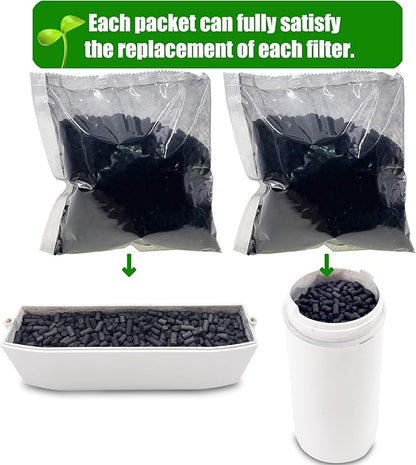 4 Pack Odor Absorbing Filter Refills for Lomi Smart Waste Kitchen Composter Top and Back Filters, Replacement Activated Charcoal Filters Compatible with Electric Countertop Compost Bin