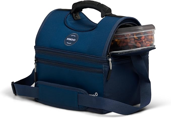 Igloo Gripper Soft Sided Cooler Bag | Insulated Dual Compartment Lunch Cooler