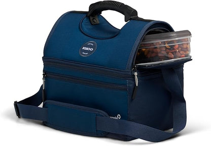 Igloo Gripper Soft Sided Cooler Bag | Insulated Dual Compartment Lunch Cooler