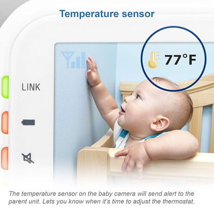 VTech VM3252 No WiFi Video Baby Monitor - 2.8" Screen, 1000ft Long Range, Auto Night Vision, 2-Way Talk, Temperature Sensor, Lullabies