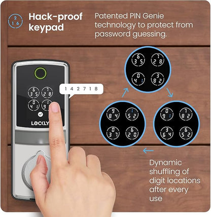 Lockly Secure Pro (Latest Version), Smart Lock with Built-in Wi-Fi, New-Gen Fingerprint Door Lock, Keyless Entry Deadbolt, PIN Genie Keypad, Auto Lock, App Remote Control, Easy Installation