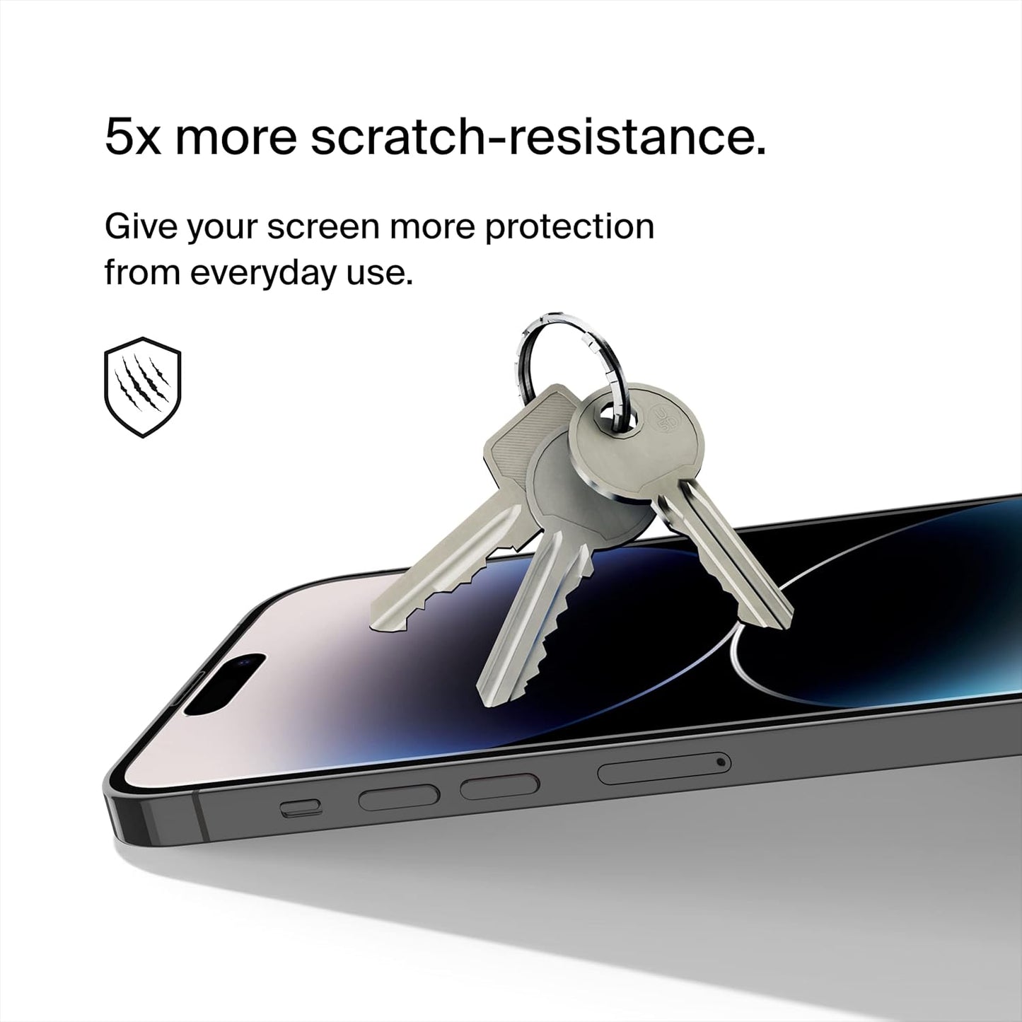 Belkin ScreenForce UltraGlass Blue Light Filter Screen Protector for iPhone 14 Pro Max, Scratch-Resistant Impact Protection w/Included Easy Align Tray for Bubble-Free Application