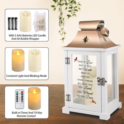 Memorial Lantern, Sympathy Gifts for Loss of Mom/Dad/Loved One, Bereavement Gifts, in Memory of Loved One Lantern,Celebration of Life, Memorial Gifts, Funeral Lantern,Those WE Love Don't GO Away