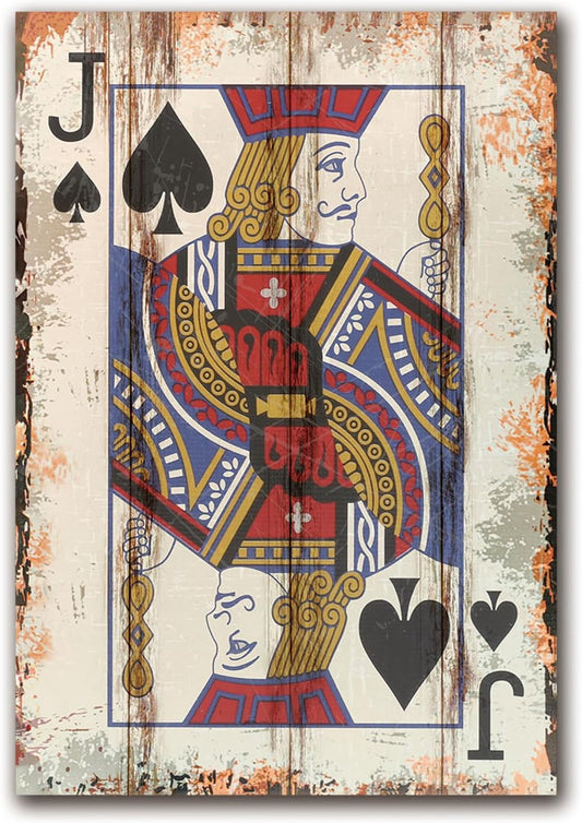 Poker Canvas Wall Art Print Jack of Spades Game Room Wall Art Print Wall Decor Prints Poster With Framed