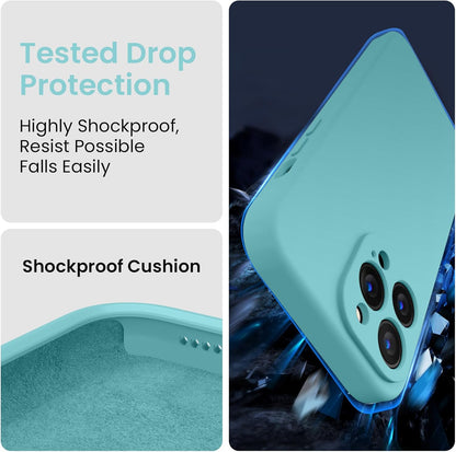 FireNova Designed for iPhone 13 Pro Max Case, Silicone [Camera Protection] Phone Case with [2 Screen Protectors], Soft Anti-Scratch Microfiber Lining Inside, 6.7 inch, Sea Blue