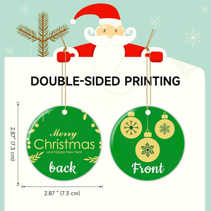 Personalized Christmas Ornaments 2025, Ceramic Custom Photo Text Hanging Ornament Customized Christmas Tree Decorations Gift for Family, Kids, Friends, Couples, Wedding