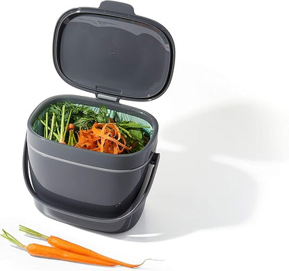 OXO Good Grips EASY-CLEAN COMPOST BIN - CHARCOAL - 1.75 GAL/6.62 L